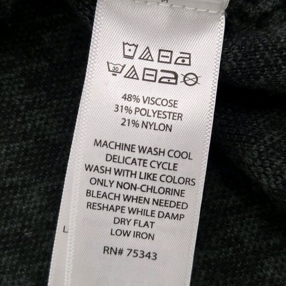 Tahari Funnel Neck Sweater Womens Size XS Green Houndstooth Fall Winter Academia - Picture 6 of 6